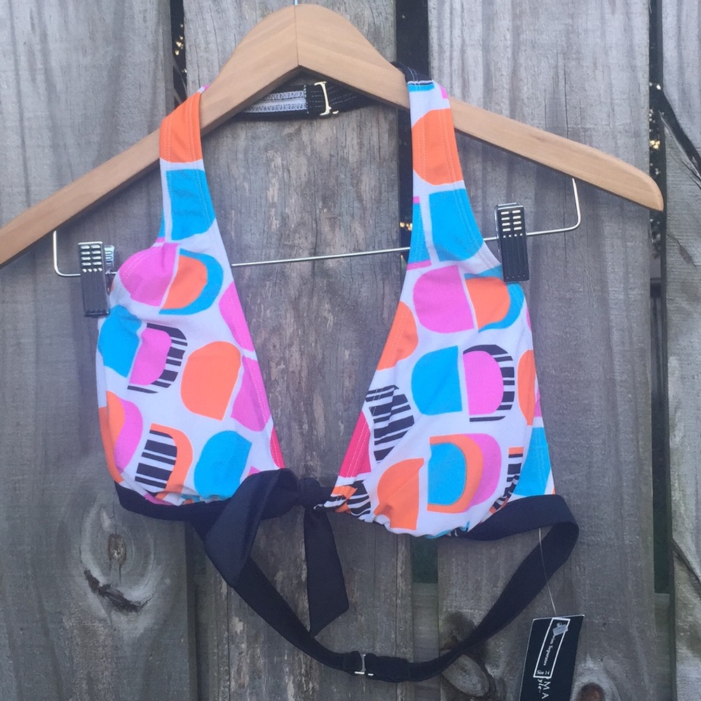 Sonoma Geometric Printed Bikini Top Size 14 New